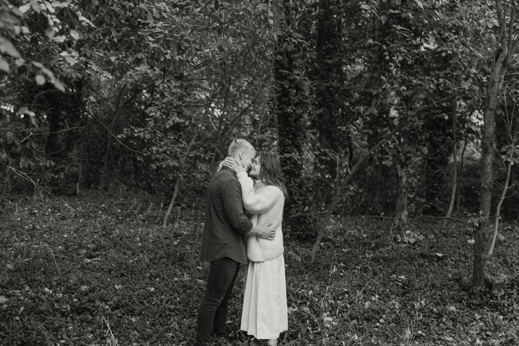 black and white photo finley engagement session