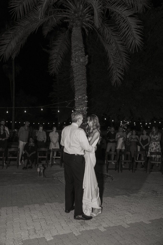 bride and father of bride dancing